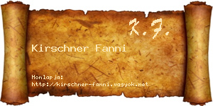 Kirschner Fanni névjegykártya